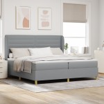 vidaXL Pat cu saltea cu arcuri Gri închis 90x190 cm Gri deschis vidaXL Pat cu saltea cu arcuri Gri închis 90x190 cm Gri deschis