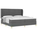 vidaXL Pat cu saltea cu arcuri Gri închis 90x190 cm Gri închis vidaXL Pat cu saltea cu arcuri Gri închis 90x190 cm Gri închis