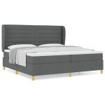 vidaXL Pat cu saltea cu arcuri Gri închis 90x190 cm Gri închis vidaXL Pat cu saltea cu arcuri Gri închis 90x190 cm Gri închis