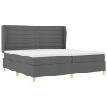 vidaXL Pat cu saltea cu arcuri Gri închis 90x190 cm Gri închis vidaXL Pat cu saltea cu arcuri Gri închis 90x190 cm Gri închis