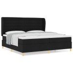 vidaXL Pat cu saltea cu arcuri Gri închis 90x190 cm Negru 200 x 200 cm vidaXL Pat cu saltea cu arcuri Gri închis 90x190 cm Negru 200 x 200 cm