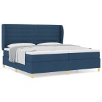 vidaXL Pat cu saltea cu arcuri Gri închis 90x190 cm cu saltea albastru vidaXL Pat cu saltea cu arcuri Gri închis 90x190 cm cu saltea albastru