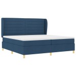vidaXL Pat cu saltea cu arcuri Gri închis 90x190 cm cu saltea albastru vidaXL Pat cu saltea cu arcuri Gri închis 90x190 cm cu saltea albastru