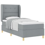 vidaXL Box Spring Bed cu Saltea Gri Deschis 80x200 cm Țesătură vidaXL Box Spring Bed cu Saltea Gri Deschis 80x200 cm Țesătură