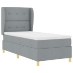 vidaXL Box Spring Bed cu Saltea Gri Deschis 80x200 cm Țesătură vidaXL Box Spring Bed cu Saltea Gri Deschis 80x200 cm Țesătură