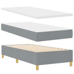 vidaXL Box Spring Bed cu Saltea Gri Deschis 80x200 cm Țesătură vidaXL Box Spring Bed cu Saltea Gri Deschis 80x200 cm Țesătură