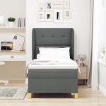vidaXL Pat cu saltea cu arcuri Gri închis 90x190 cm Gri închis vidaXL Pat cu saltea cu arcuri Gri închis 90x190 cm Gri închis