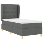 vidaXL Pat cu saltea cu arcuri Gri închis 90x190 cm Gri închis vidaXL Pat cu saltea cu arcuri Gri închis 90x190 cm Gri închis