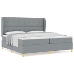 vidaXL Pat cu saltea cu arcuri Gri închis 90x190 cm Gri deschis vidaXL Pat cu saltea cu arcuri Gri închis 90x190 cm Gri deschis