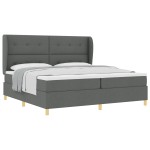 vidaXL Pat cu saltea cu arcuri Gri închis 90x190 cm Gri închis vidaXL Pat cu saltea cu arcuri Gri închis 90x190 cm Gri închis