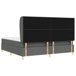 vidaXL Pat cu saltea cu arcuri Gri închis 90x190 cm Gri închis vidaXL Pat cu saltea cu arcuri Gri închis 90x190 cm Gri închis