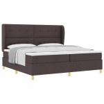 vidaXL Pat cu saltea cu arcuri Gri închis 90x190 cm Maro închis vidaXL Pat cu saltea cu arcuri Gri închis 90x190 cm Maro închis