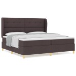 vidaXL Pat cu saltea cu arcuri Gri închis 90x190 cm Maro închis vidaXL Pat cu saltea cu arcuri Gri închis 90x190 cm Maro închis