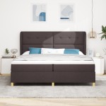vidaXL Pat cu saltea cu arcuri Gri închis 90x190 cm Maro închis vidaXL Pat cu saltea cu arcuri Gri închis 90x190 cm Maro închis