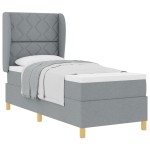 vidaXL Pat cu saltea cu arcuri Gri închis 90x190 cm Gri deschis vidaXL Pat cu saltea cu arcuri Gri închis 90x190 cm Gri deschis
