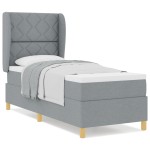 vidaXL Pat cu saltea cu arcuri Gri închis 90x190 cm Gri deschis vidaXL Pat cu saltea cu arcuri Gri închis 90x190 cm Gri deschis