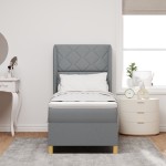vidaXL Pat cu saltea cu arcuri Gri închis 90x190 cm Gri deschis vidaXL Pat cu saltea cu arcuri Gri închis 90x190 cm Gri deschis