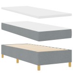 vidaXL Pat cu saltea cu arcuri Gri închis 90x190 cm Gri deschis vidaXL Pat cu saltea cu arcuri Gri închis 90x190 cm Gri deschis