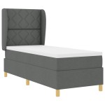 vidaXL Pat cu saltea cu arcuri Gri închis 90x190 cm Gri închis vidaXL Pat cu saltea cu arcuri Gri închis 90x190 cm Gri închis
