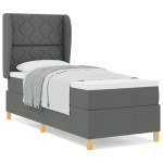 vidaXL Pat cu saltea cu arcuri Gri închis 90x190 cm Gri închis vidaXL Pat cu saltea cu arcuri Gri închis 90x190 cm Gri închis