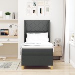 vidaXL Pat cu saltea cu arcuri Gri închis 90x190 cm Gri închis vidaXL Pat cu saltea cu arcuri Gri închis 90x190 cm Gri închis
