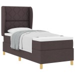 vidaXL Pat cu saltea cu arcuri Gri închis 90x190 cm Maro închis vidaXL Pat cu saltea cu arcuri Gri închis 90x190 cm Maro închis