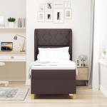 vidaXL Pat cu saltea cu arcuri Gri închis 90x190 cm Maro închis vidaXL Pat cu saltea cu arcuri Gri închis 90x190 cm Maro închis