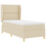 vidaXL Pat cu saltea cu arcuri Gri închis 90x190 cm Crem 90 x 190 cm vidaXL Pat cu saltea cu arcuri Gri închis 90x190 cm Crem 90 x 190 cm