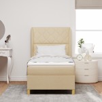 vidaXL Pat cu saltea cu arcuri Gri închis 90x190 cm Crem 90 x 200 cm vidaXL Pat cu saltea cu arcuri Gri închis 90x190 cm Crem 90 x 200 cm