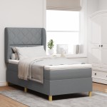 vidaXL Pat cu saltea cu arcuri Gri închis 90x190 cm Gri deschis vidaXL Pat cu saltea cu arcuri Gri închis 90x190 cm Gri deschis