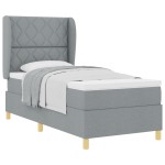 vidaXL Pat cu saltea cu arcuri Gri închis 90x190 cm Gri deschis vidaXL Pat cu saltea cu arcuri Gri închis 90x190 cm Gri deschis