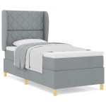 vidaXL Pat cu saltea cu arcuri Gri închis 90x190 cm Gri deschis vidaXL Pat cu saltea cu arcuri Gri închis 90x190 cm Gri deschis