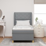 vidaXL Pat cu saltea cu arcuri Gri închis 90x190 cm Gri deschis vidaXL Pat cu saltea cu arcuri Gri închis 90x190 cm Gri deschis