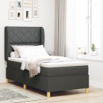 vidaXL Pat cu saltea cu arcuri Gri închis 90x190 cm Gri închis vidaXL Pat cu saltea cu arcuri Gri închis 90x190 cm Gri închis