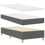 vidaXL Pat cu saltea cu arcuri Gri închis 90x190 cm Gri închis vidaXL Pat cu saltea cu arcuri Gri închis 90x190 cm Gri închis