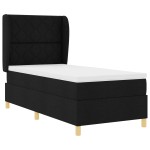 vidaXL Pat cu saltea cu arcuri Gri închis 90x190 cm Negru 100 x 200 cm vidaXL Pat cu saltea cu arcuri Gri închis 90x190 cm Negru 100 x 200 cm