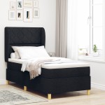 vidaXL Pat cu saltea cu arcuri Gri închis 90x190 cm Negru 100 x 200 cm vidaXL Pat cu saltea cu arcuri Gri închis 90x190 cm Negru 100 x 200 cm