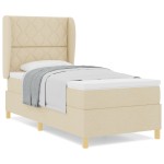 vidaXL Pat cu saltea cu arcuri Gri închis 90x190 cm Crem 100 x 200 cm vidaXL Pat cu saltea cu arcuri Gri închis 90x190 cm Crem 100 x 200 cm