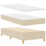 vidaXL Pat cu saltea cu arcuri Gri închis 90x190 cm Crem 100 x 200 cm vidaXL Pat cu saltea cu arcuri Gri închis 90x190 cm Crem 100 x 200 cm