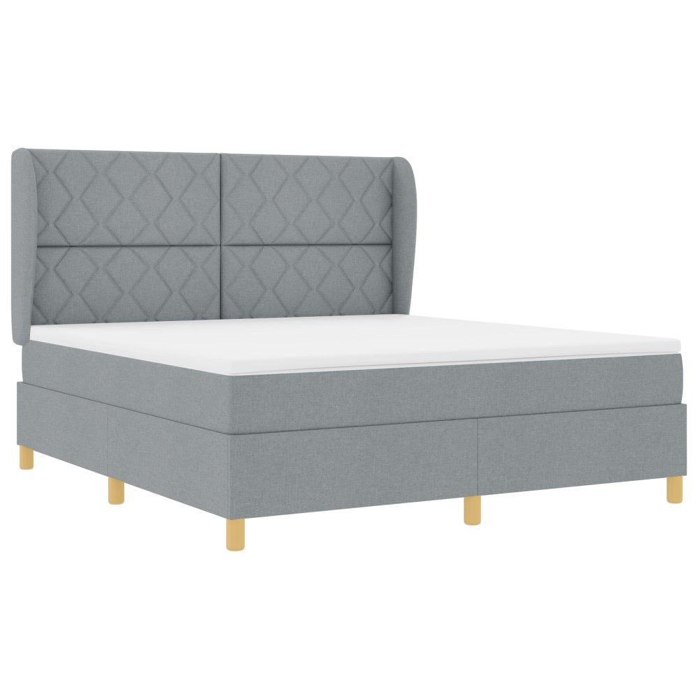 vidaXL Pat cu saltea cu arcuri Gri închis 90x190 cm Gri deschis