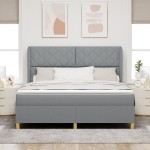 vidaXL Pat cu saltea cu arcuri Gri închis 90x190 cm Gri deschis vidaXL Pat cu saltea cu arcuri Gri închis 90x190 cm Gri deschis