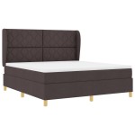 vidaXL Pat cu saltea cu arcuri Gri închis 90x190 cm Maro închis