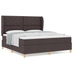 vidaXL Pat cu saltea cu arcuri Gri închis 90x190 cm Maro închis