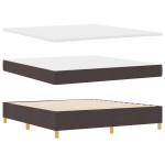 vidaXL Pat cu saltea cu arcuri Gri închis 90x190 cm Maro închis