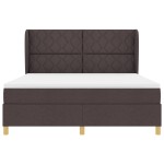 vidaXL Pat cu saltea cu arcuri Gri închis 90x190 cm Maro închis