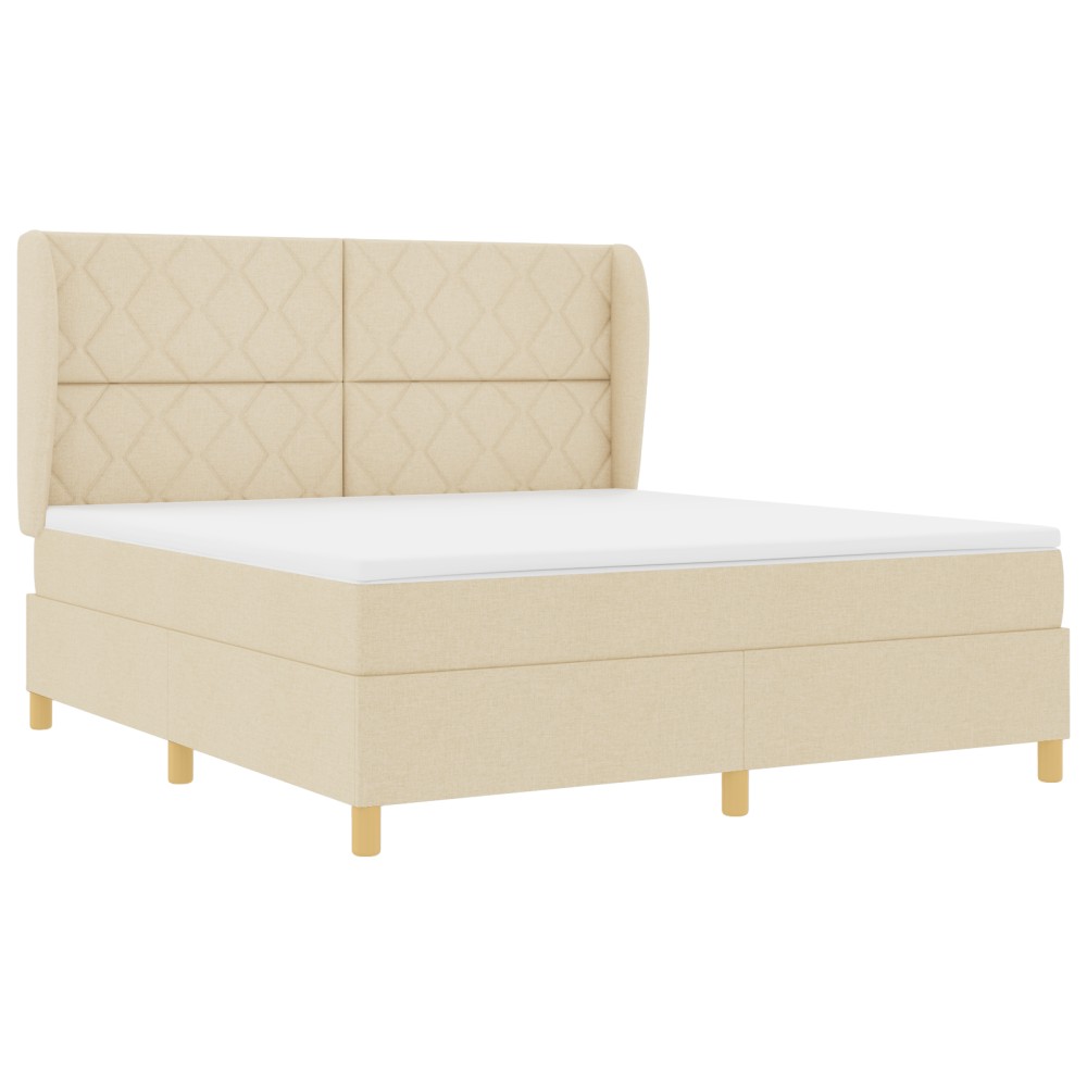 vidaXL Pat cu saltea cu arcuri Gri închis 90x190 cm Crem 180 x 200 cm