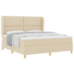 vidaXL Pat cu saltea cu arcuri Gri închis 90x190 cm Crem 180 x 200 cm vidaXL Pat cu saltea cu arcuri Gri închis 90x190 cm Crem 180 x 200 cm