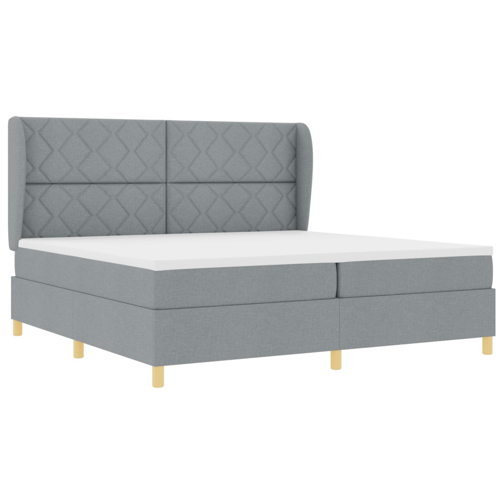 vidaXL Pat cu saltea cu arcuri Gri închis 90x190 cm Gri deschis