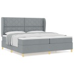 vidaXL Pat cu saltea cu arcuri Gri închis 90x190 cm Gri deschis vidaXL Pat cu saltea cu arcuri Gri închis 90x190 cm Gri deschis