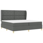 vidaXL Pat cu saltea cu arcuri Gri închis 90x190 cm Gri închis vidaXL Pat cu saltea cu arcuri Gri închis 90x190 cm Gri închis